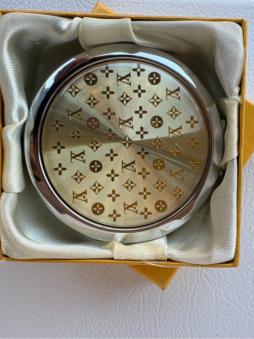 LV Gold and Silver Monogram Compact Mirror - Picture 1 of 3